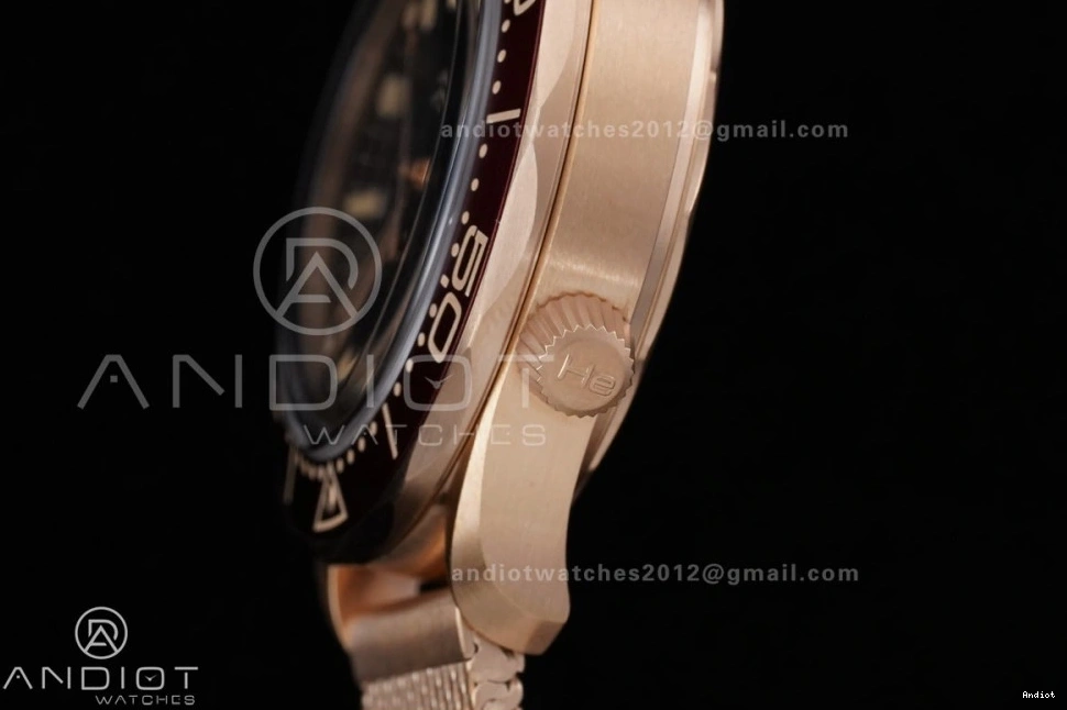 Best VSF Seamaster Mesh Dial Black A8806 Diver Bracelet 300M on Edition Gold Rose 1:1 1230